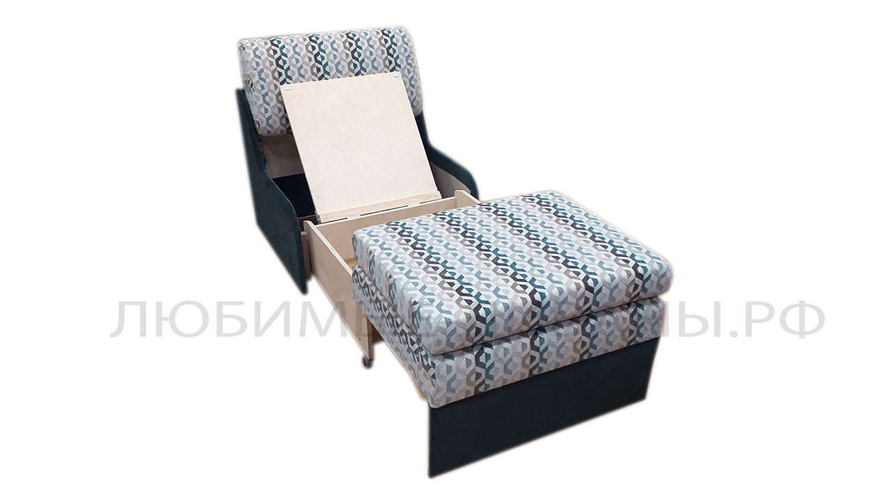 Маленькое кресло кровать Танго-4 Д-65 без подлокотников с высоким сидением 48 см и глубиной 70 см. Габаритный размер 70 х 70 см. Спальное место 170 или 175 см.