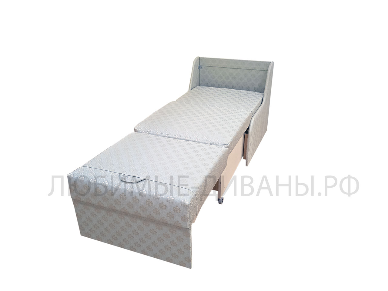 Мини кресло кровать Танго-4 Д-60 глубиной 65 см. Габаритный размер 65 х 65 см. Спальное место 60 х 160 см.