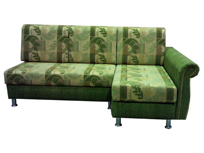 Угловой диван софа 130х218 с закругленной боковиной