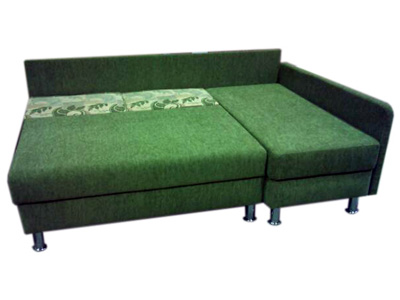 Угловой диван софа 135х200 с одной боковиной и удлиненной оттоманкой